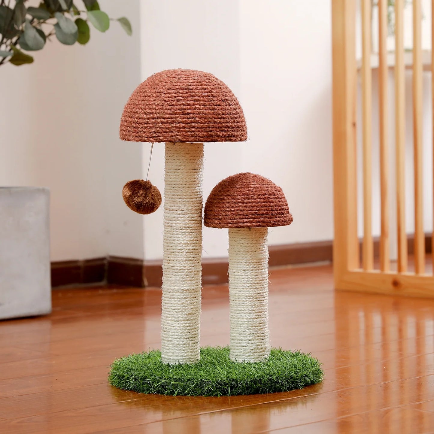 2 Mushroom 19" Cat Scratching Post for Kittens and Small Cats