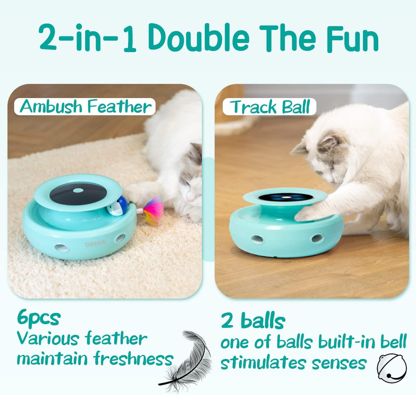 2-In-1 Interactive Cat Toys for Indoor Cats