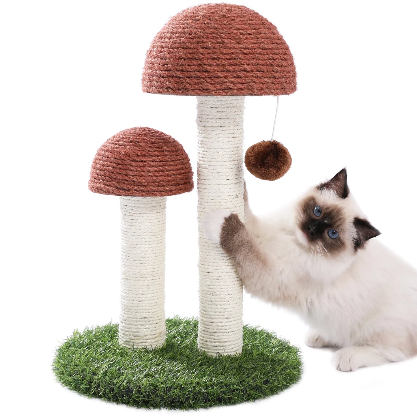 2 Mushroom 19" Cat Scratching Post for Kittens and Small Cats