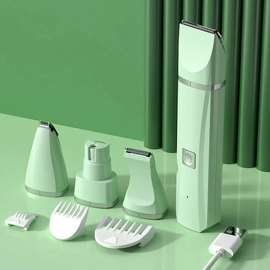 UBBT 4-in-1 Professional Pet Electric Hair Clipper with Four Blades, Grooming Trimmer, and Nail Grinder for Dogs and Cats