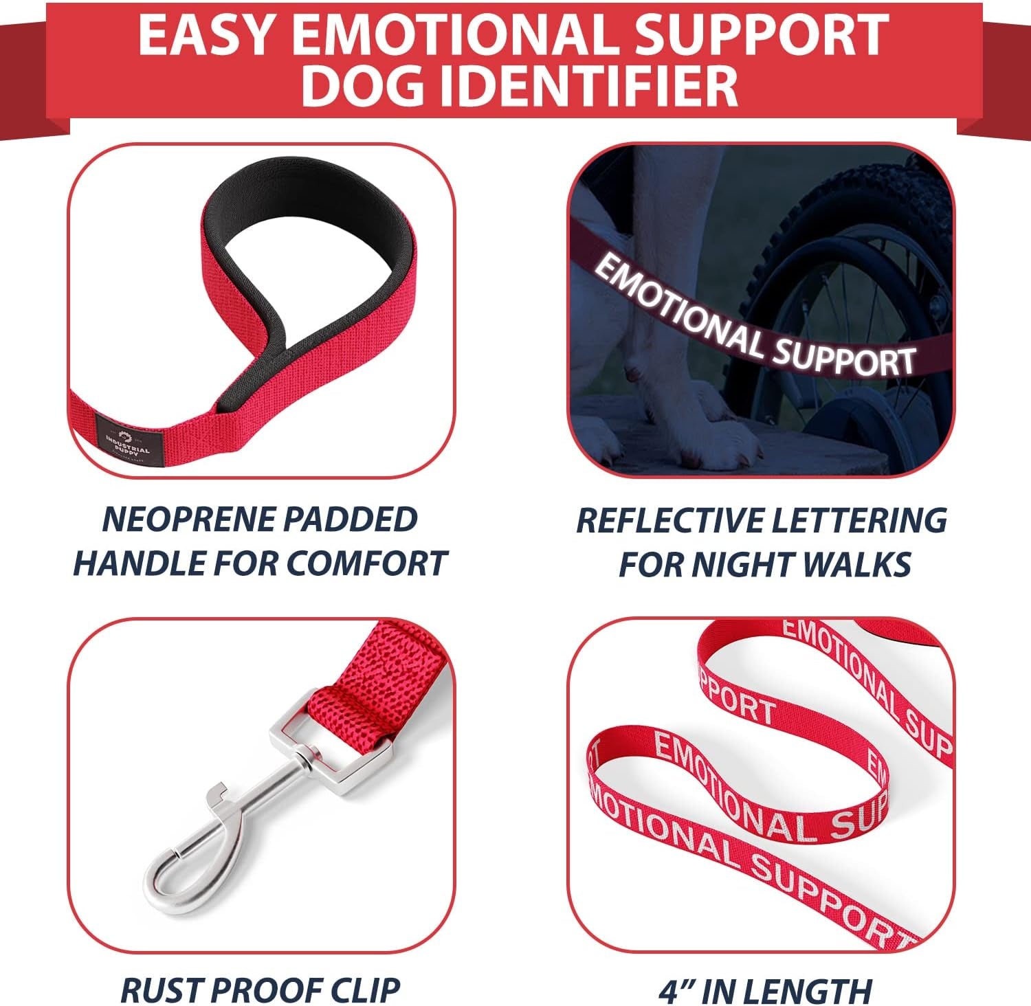 Small Dog Reflective Emotional Support Vest Harness with Matching Leash Set