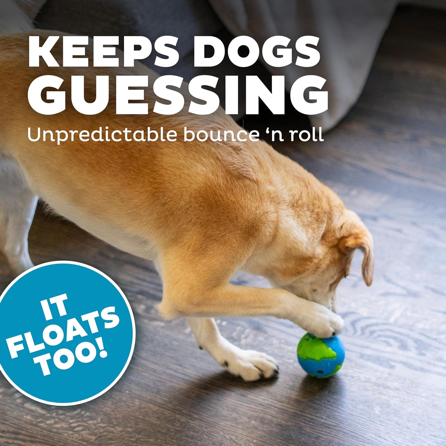 Outward Hound Orbee-Tuff Planet Ball Treat-Dispensing Dog Toy - Small, Blue/Green