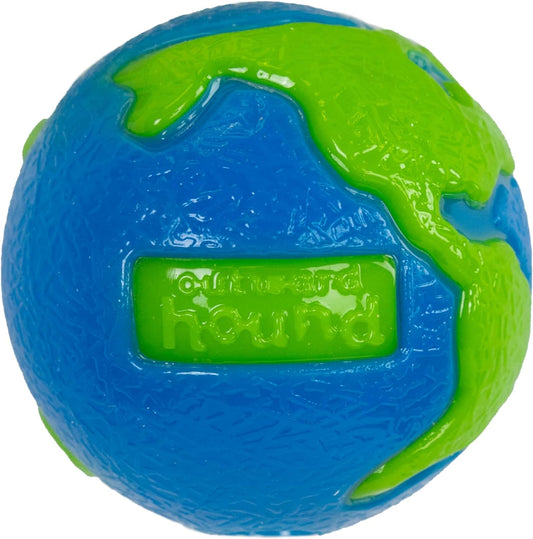 Outward Hound Orbee-Tuff Planet Ball Treat-Dispensing Dog Toy - Small, Blue/Green