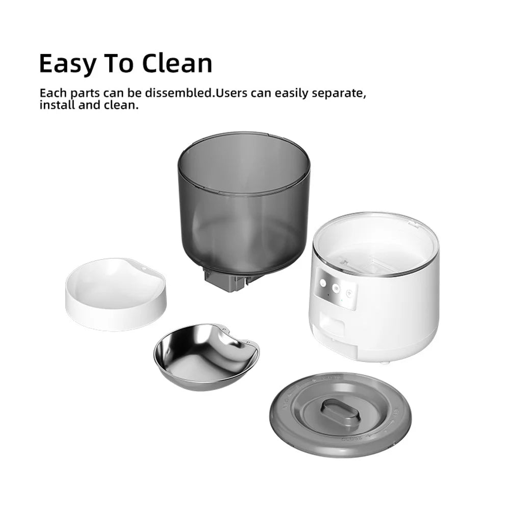 Automatic Smart Wi-Fi Pet Feeder for Dogs and Cats, 4L Capacity, Black