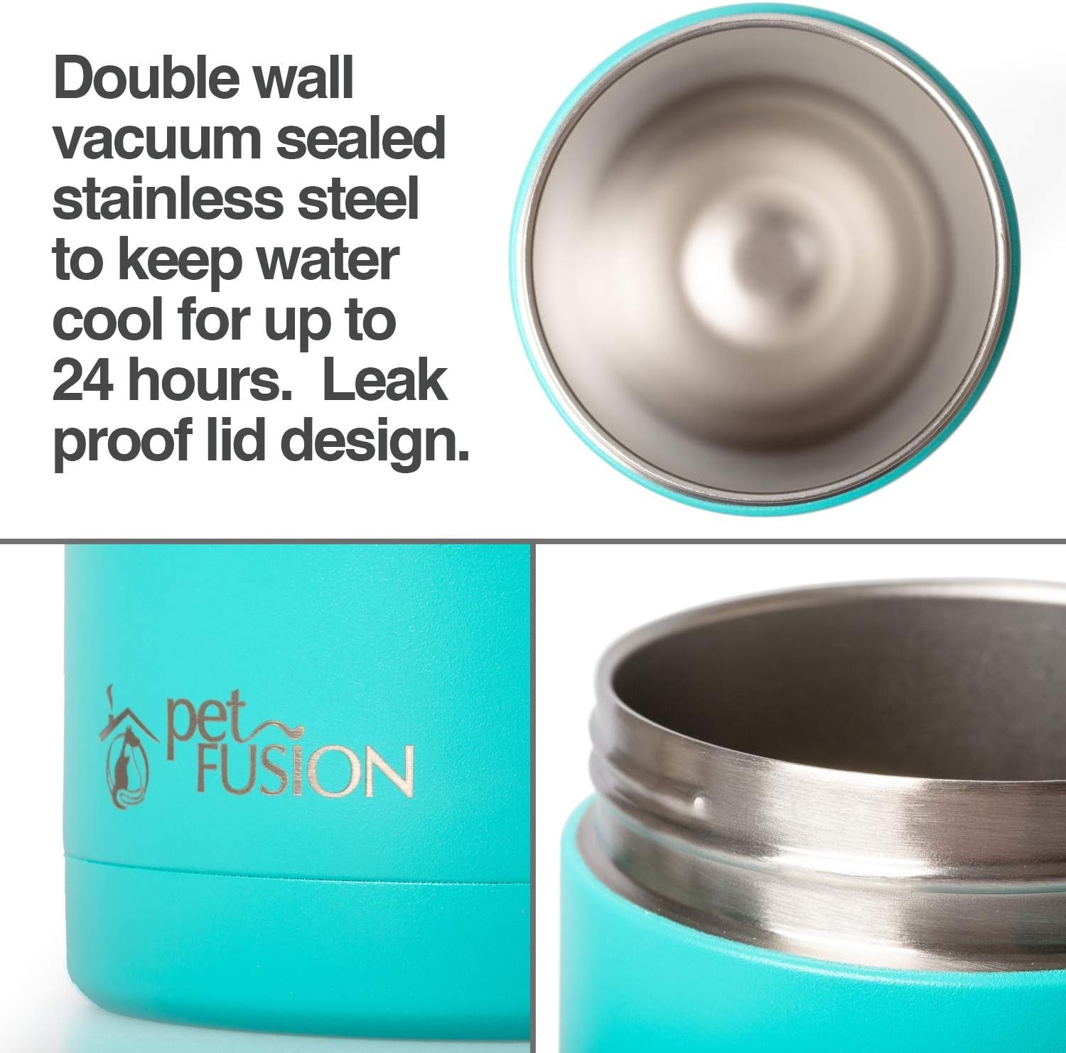 Portable Insulated Dog Water Bottle and Dispenser - 22 Oz Stainless Steel, Optimal Temperature for Travel