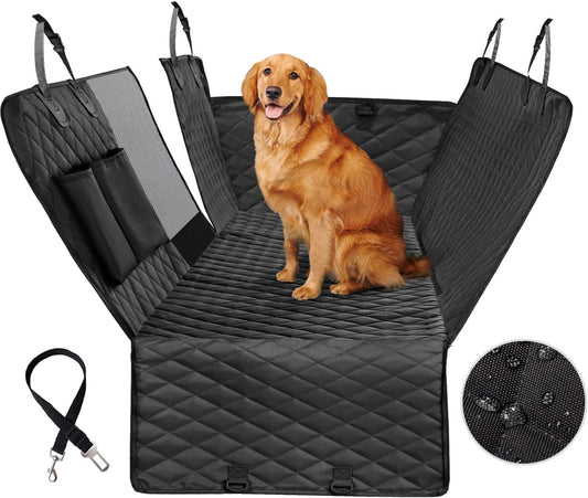 Premium 100% Waterproof Dog Back Seat Cover with Mesh Visual Window – Anti-Slip Hammock for Safe Pet Travel