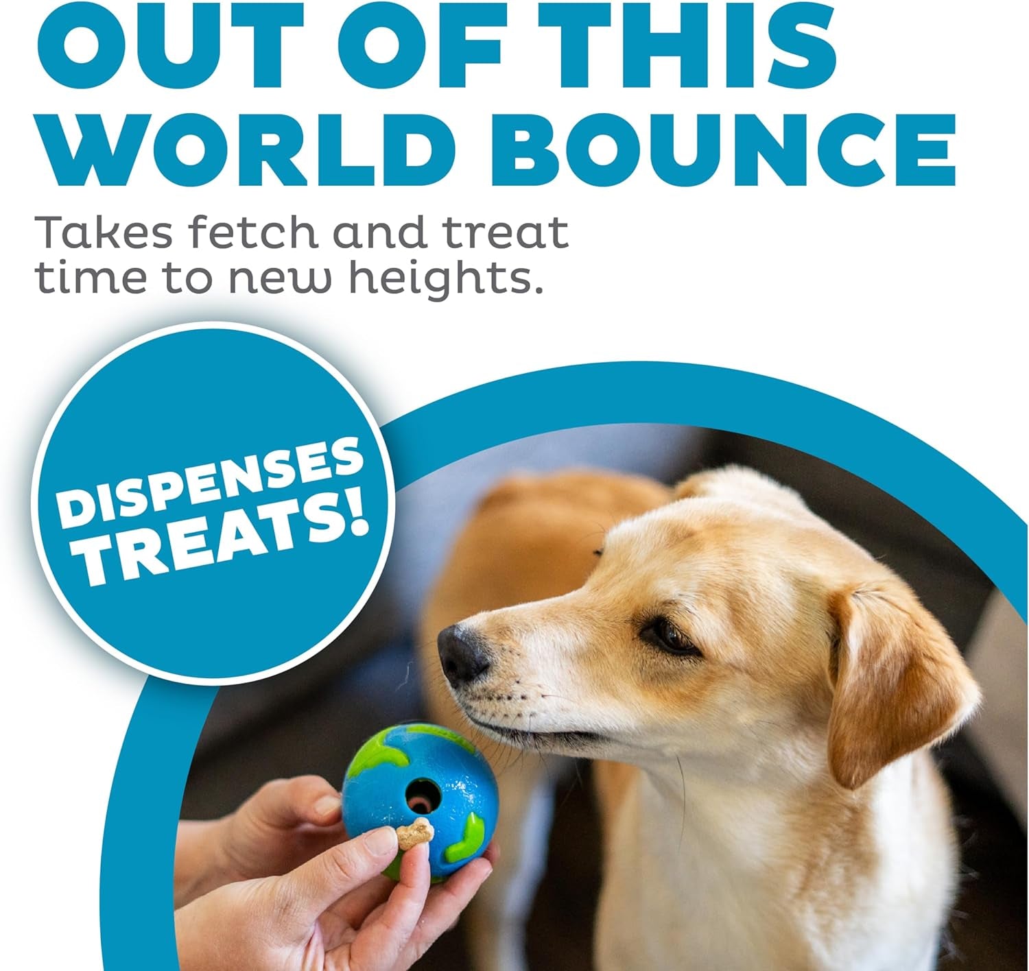Outward Hound Orbee-Tuff Planet Ball Treat-Dispensing Dog Toy - Small, Blue/Green