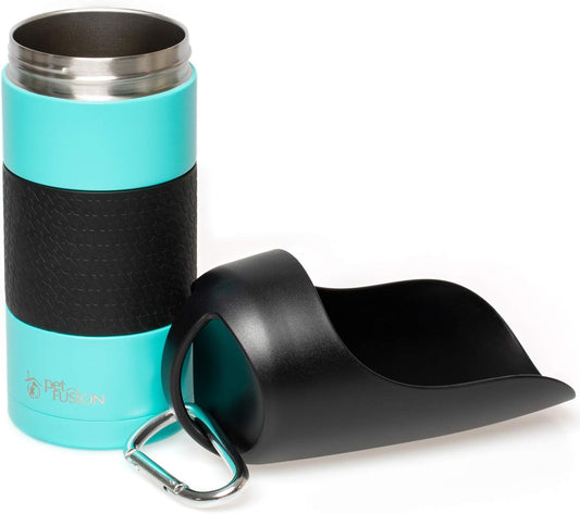 Portable Insulated Dog Water Bottle and Dispenser - 22 Oz Stainless Steel, Optimal Temperature for Travel